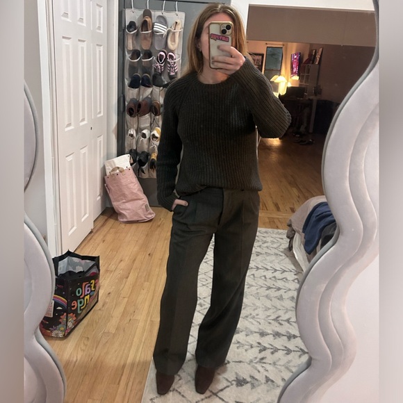 Gray Michael Kors Cotton/Viscose Crewneck Fisherman Sweater, Size M - Picture 3 of 3